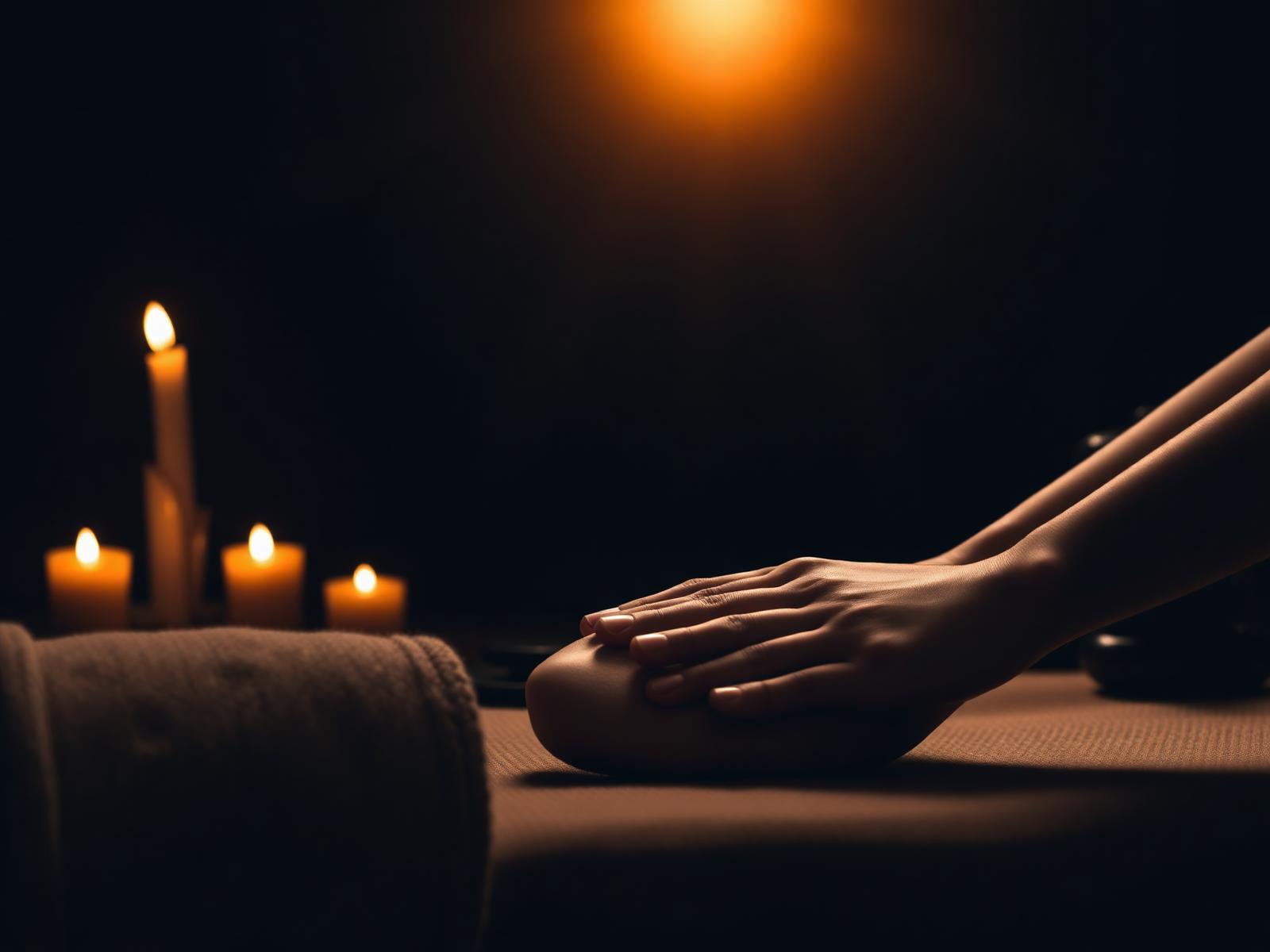 Entspannende Massage bei Kerzenschein